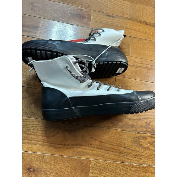 Hunter Unisex Target Dipped Canvas High-Top Sneakers White Black Size M9.5 W11.5 - Picture 15 of 15